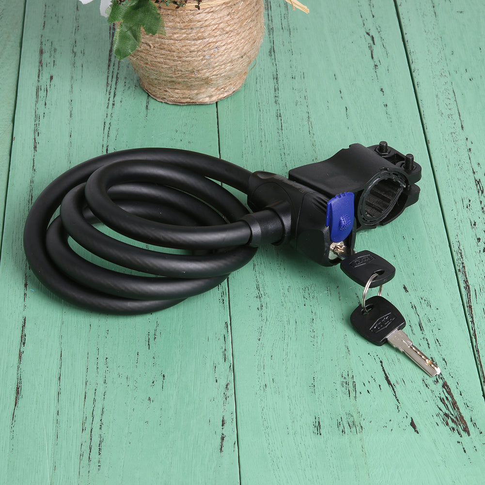 Steel Cable Bicycle Lock with Keys and Mount by HitMyNeed
