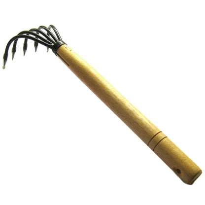 Steel Claw Rake Gardening Tool with Wooden Handle by HitMyNeed