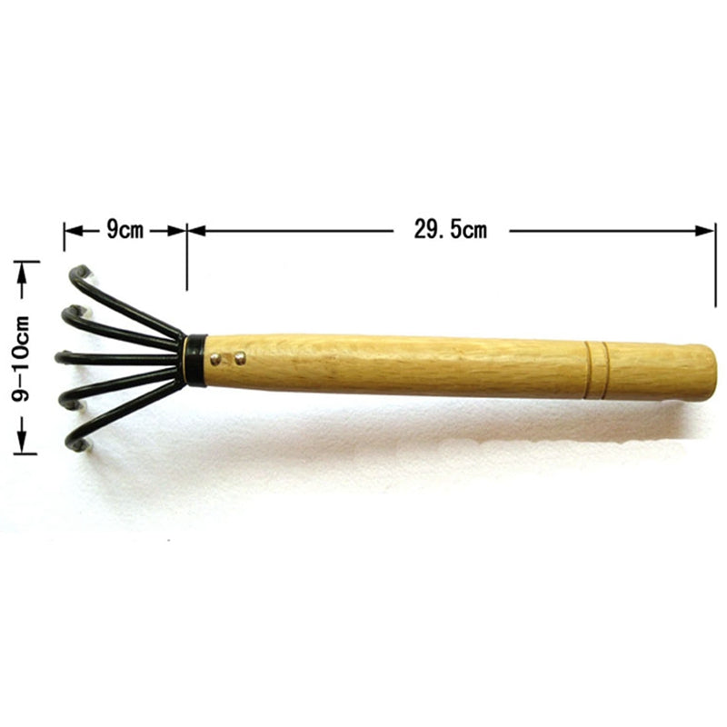 Steel Claw Rake Gardening Tool with Wooden Handle by HitMyNeed