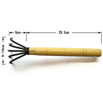 Steel Claw Rake Gardening Tool with Wooden Handle by HitMyNeed