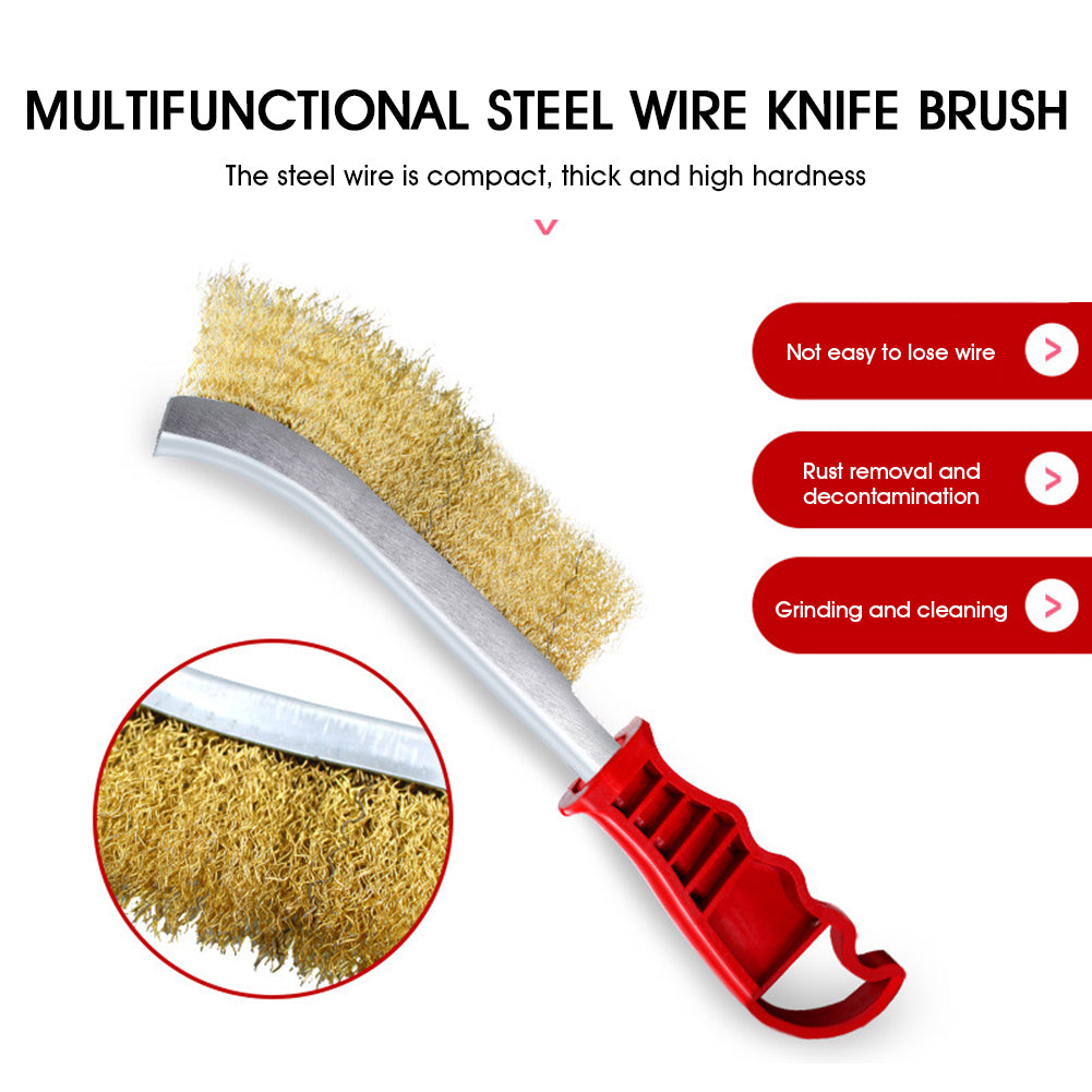 Steel Wire Grill Scrubber Brush with Long Handle by HitMyNeed