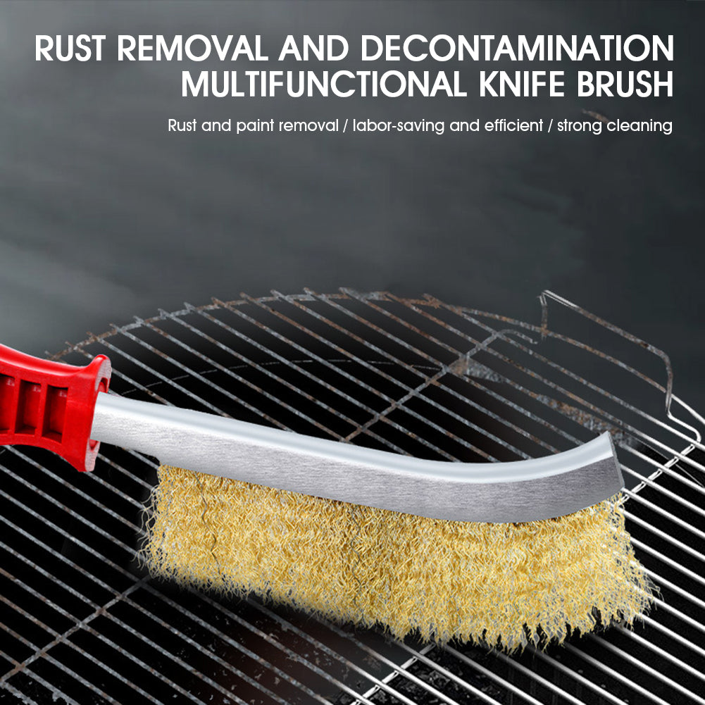 Steel Wire Grill Scrubber Brush with Long Handle by HitMyNeed