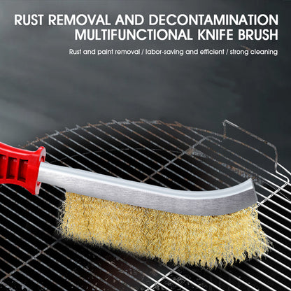 Steel Wire Grill Scrubber Brush with Long Handle by HitMyNeed