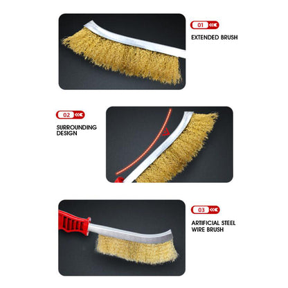 Steel Wire Grill Scrubber Brush with Long Handle by HitMyNeed