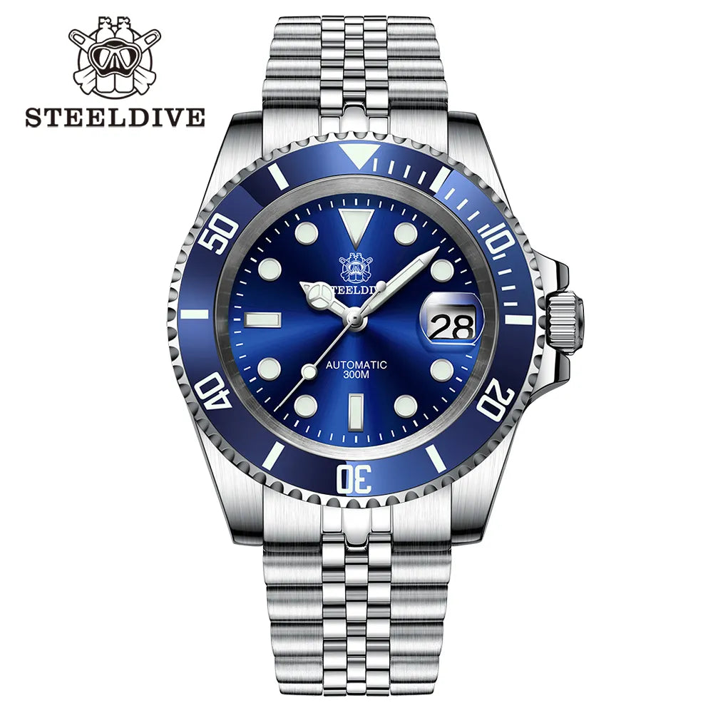 Steeldive 41mm NH35 Automatic Dive Watch 300M 53bl-jbl by HitMyNeed