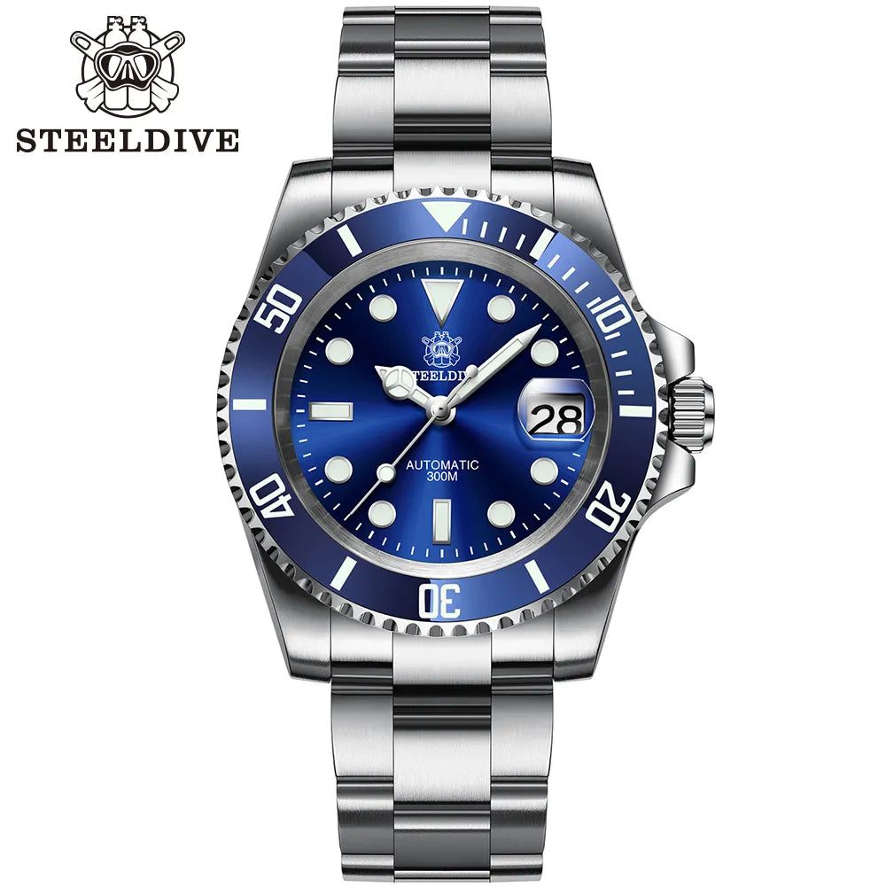 Steeldive 41mm NH35 Automatic Dive Watch 300M 53bl-ss-blue by HitMyNeed