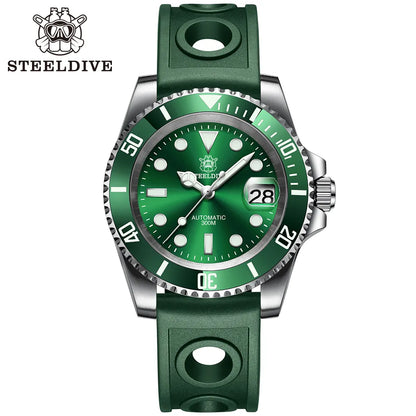 Steeldive 41mm NH35 Automatic Dive Watch 300M 53gr-gr-green by HitMyNeed