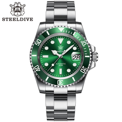Steeldive 41mm NH35 Automatic Dive Watch 300M 53gr-ss-green by HitMyNeed