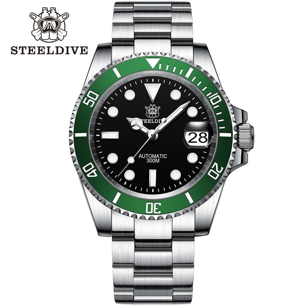 Steeldive 41mm NH35 Automatic Dive Watch 300M 53hh-gr-ss by HitMyNeed