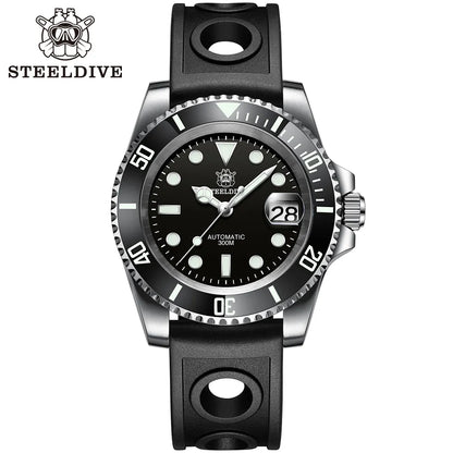 Steeldive 41mm NH35 Automatic Dive Watch 300M 53hh-hr-black by HitMyNeed