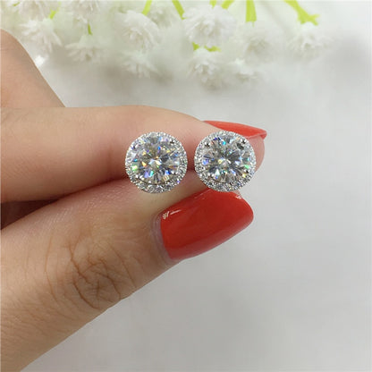 Sterling Silver 1ct Zirconia Round Stud Earrings by HitMyNeed