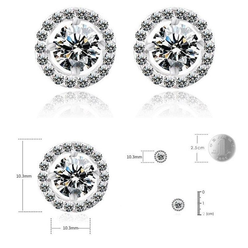 Sterling Silver 1ct Zirconia Round Stud Earrings by HitMyNeed