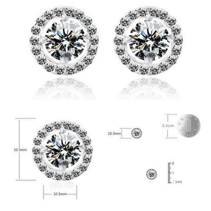 Sterling Silver 1ct Zirconia Round Stud Earrings by HitMyNeed