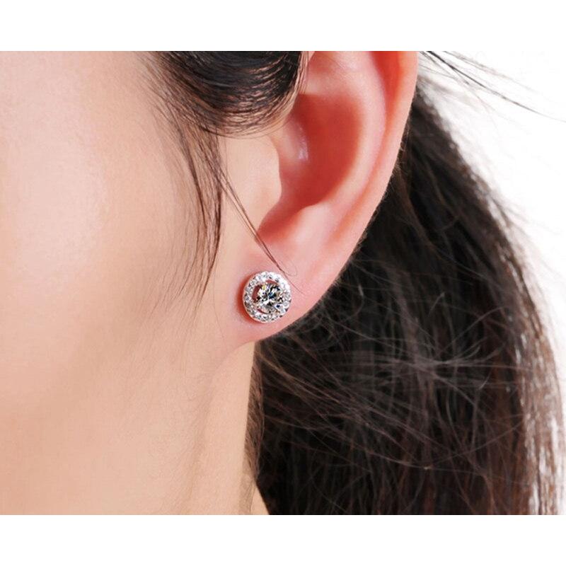 Sterling Silver 1ct Zirconia Round Stud Earrings by HitMyNeed