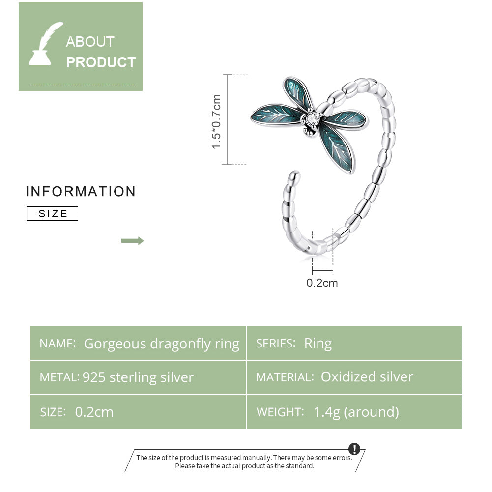 Sterling Silver Adjustable Dragonfly Ring by HitMyNeed