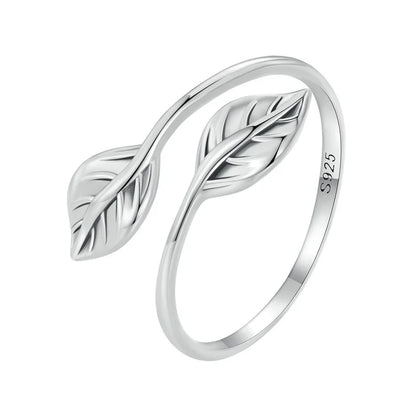 Sterling Silver Adjustable Leaf Ring by HitMyNeed