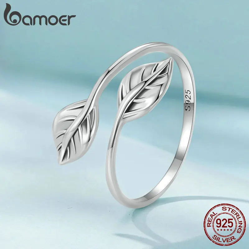 Sterling Silver Adjustable Leaf Ring by HitMyNeed