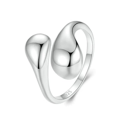 Sterling Silver Adjustable Water Droplet Ring by HitMyNeed
