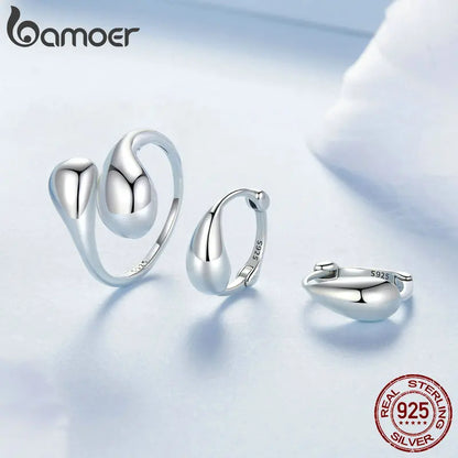 Sterling Silver Adjustable Water Droplet Ring by HitMyNeed