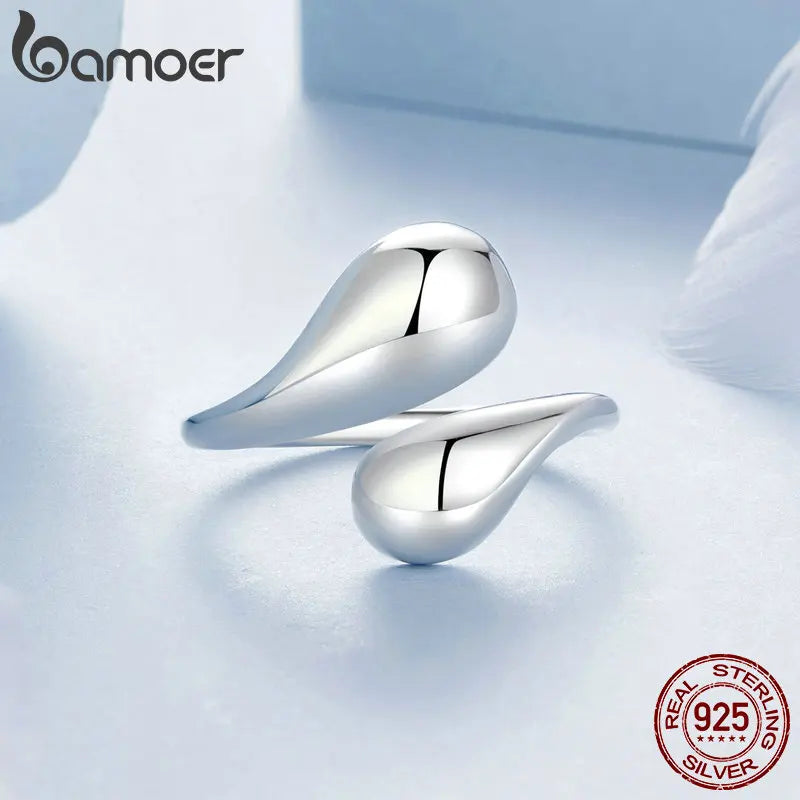 Sterling Silver Adjustable Water Droplet Ring by HitMyNeed