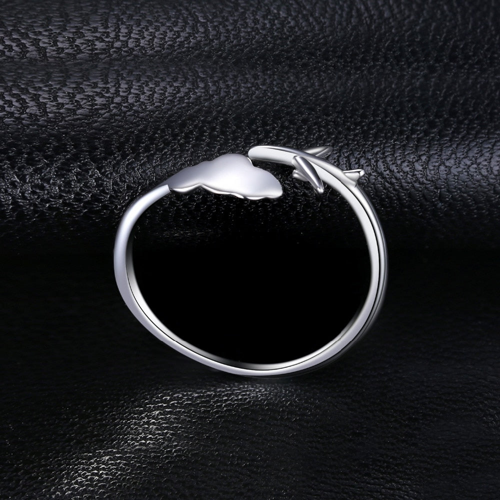 Sterling Silver Airplane Ring Adjustable S925 by HitMyNeed