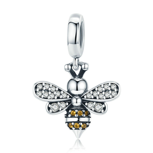 Sterling Silver Bee Charm Bracelet Pendant by HitMyNeed