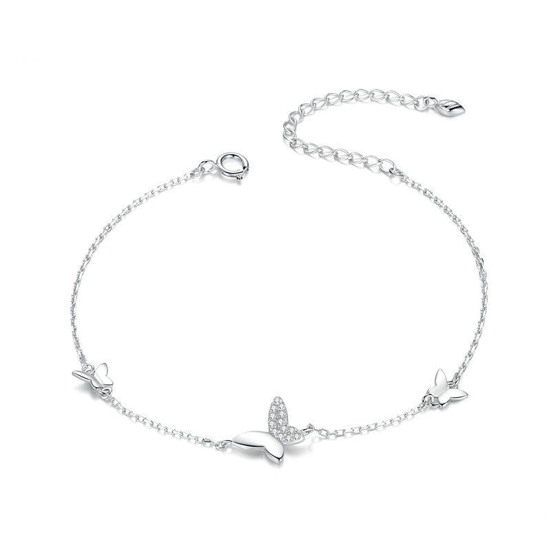 Sterling Silver Butterfly Bracelet for Women by HitMyNeed