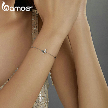 Sterling Silver Butterfly Bracelet for Women by HitMyNeed