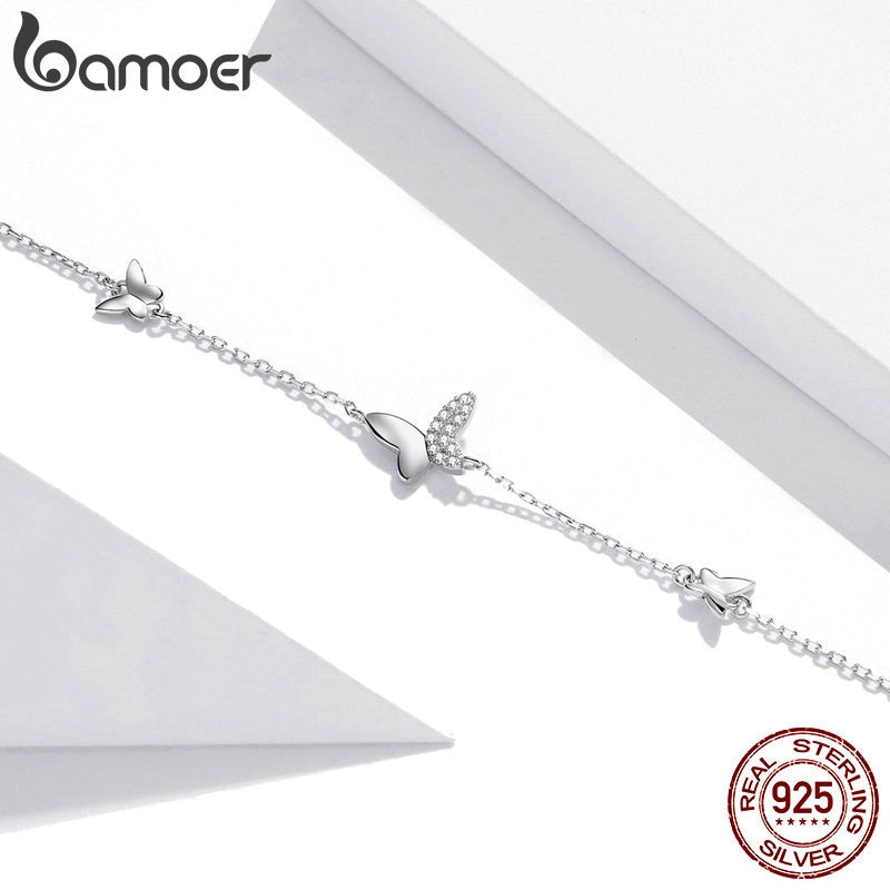 Sterling Silver Butterfly Bracelet for Women by HitMyNeed