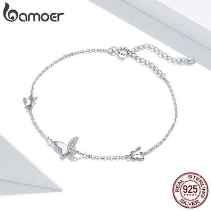 Sterling Silver Butterfly Bracelet for Women by HitMyNeed