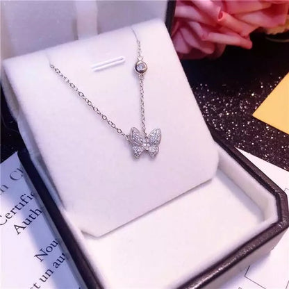 Sterling Silver Butterfly Necklace for Women by HitMyNeed