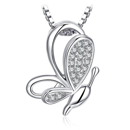 Sterling Silver Butterfly Pendant with Cubic Zirconia by HitMyNeed
