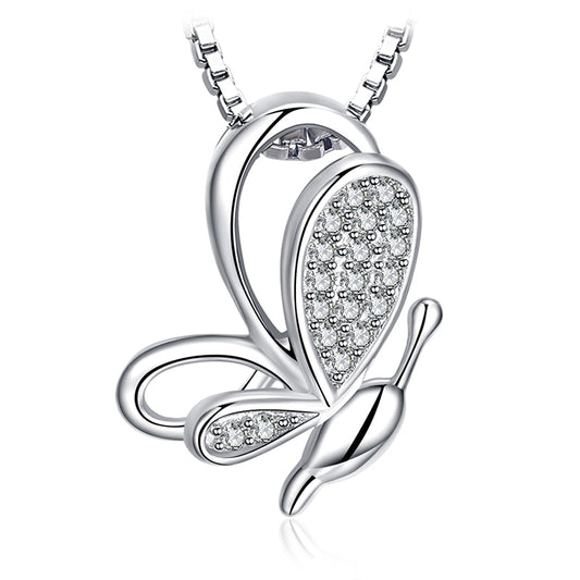 Sterling Silver Butterfly Pendant with Cubic Zirconia by HitMyNeed