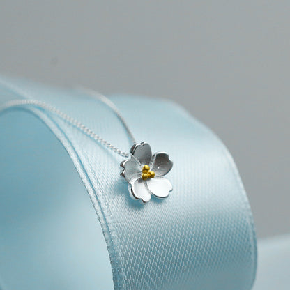 Sterling Silver Cherry Blossom Pendant Necklace by HitMyNeed