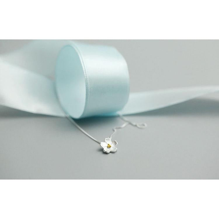 Sterling Silver Cherry Blossom Pendant Necklace by HitMyNeed