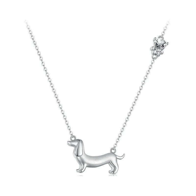 Sterling Silver Dachshund Necklace for Dog Lovers by HitMyNeed