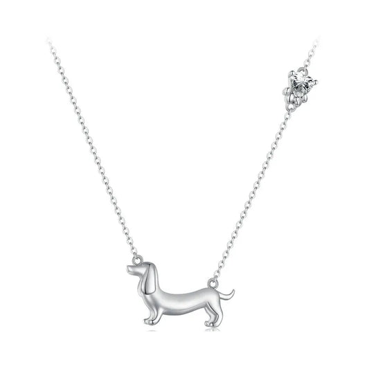 Sterling Silver Dachshund Necklace for Dog Lovers by HitMyNeed