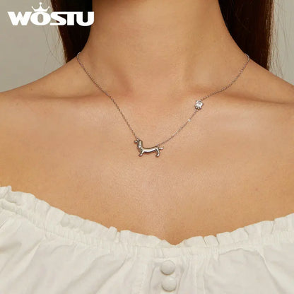 Sterling Silver Dachshund Necklace for Dog Lovers by HitMyNeed