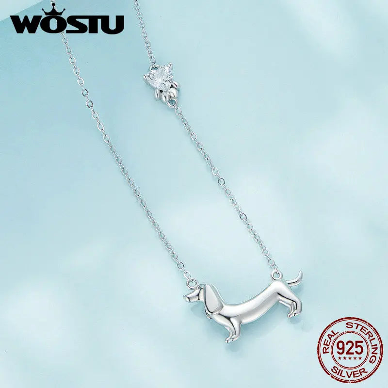 Sterling Silver Dachshund Necklace for Dog Lovers by HitMyNeed