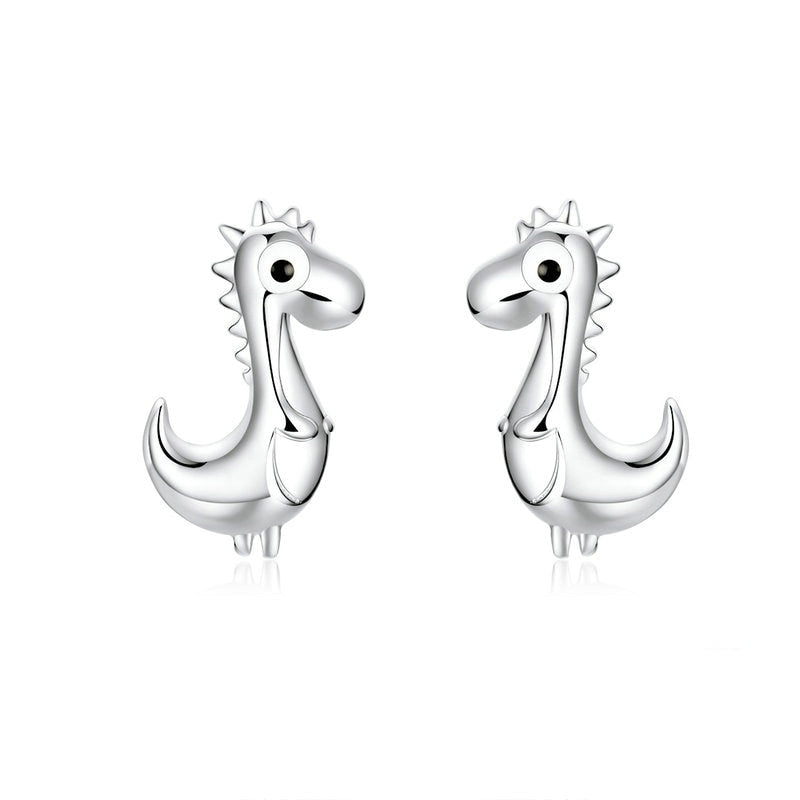 Sterling Silver Dinosaur Stud Earrings for Women by HitMyNeed