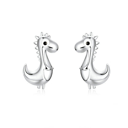 Sterling Silver Dinosaur Stud Earrings for Women by HitMyNeed