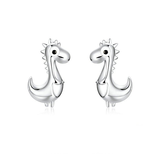Sterling Silver Dinosaur Stud Earrings for Women by HitMyNeed