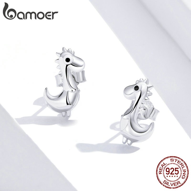 Sterling Silver Dinosaur Stud Earrings for Women by HitMyNeed