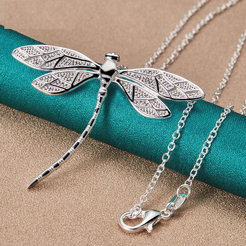 Sterling Silver Dragonfly Pendant Necklace by HitMyNeed