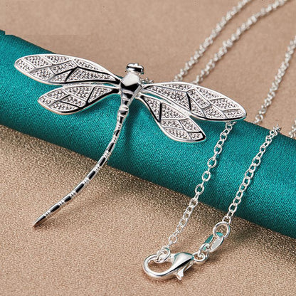 Sterling Silver Dragonfly Pendant Necklace by HitMyNeed