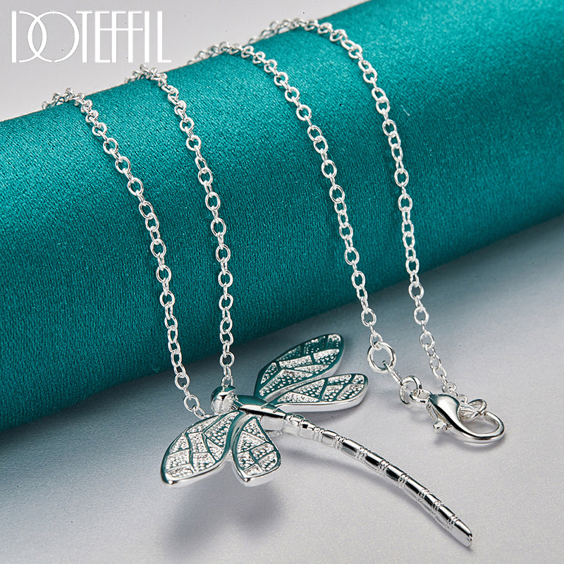 Sterling Silver Dragonfly Pendant Necklace by HitMyNeed