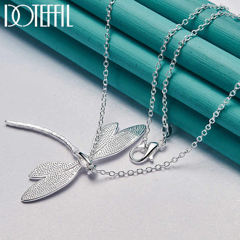 Sterling Silver Dragonfly Pendant Necklace by HitMyNeed