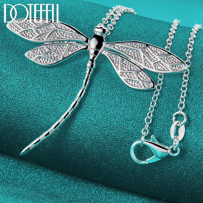 Sterling Silver Dragonfly Pendant Necklace by HitMyNeed