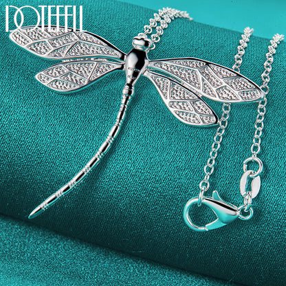 Sterling Silver Dragonfly Pendant Necklace by HitMyNeed