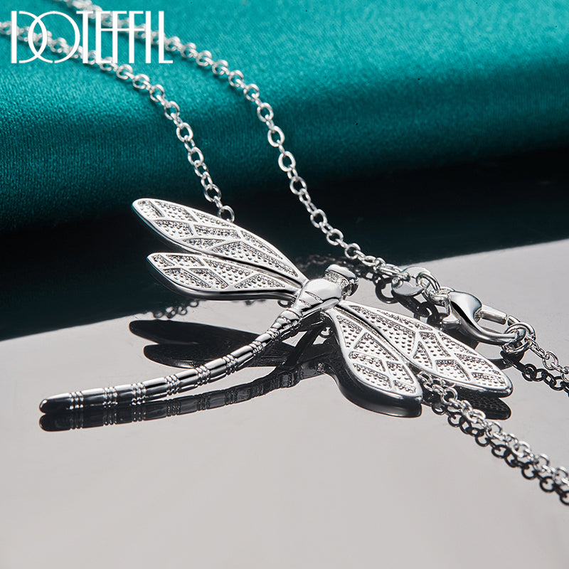 Sterling Silver Dragonfly Pendant Necklace by HitMyNeed